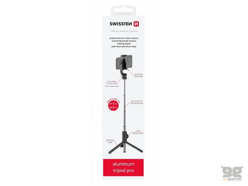 Swissten Tripod Pro Bluetooth Selfie Stick Aluminum