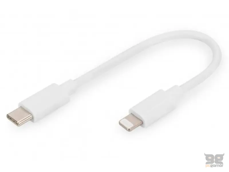 Digitus Kabl data and charging, type C to lightning MFI C94, 0.15M, 20V/3A 60W, white