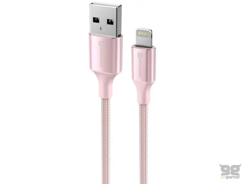 Swissten Data cable textile II USB/Lightning 1.5m Pink