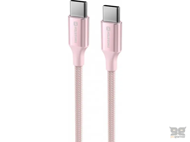 Swissten Data cable textile II USB-C / USB-C 1.5m Pink