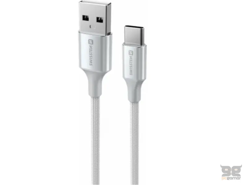 Swissten Data cable textile II USB / USB-C 1.5m White
