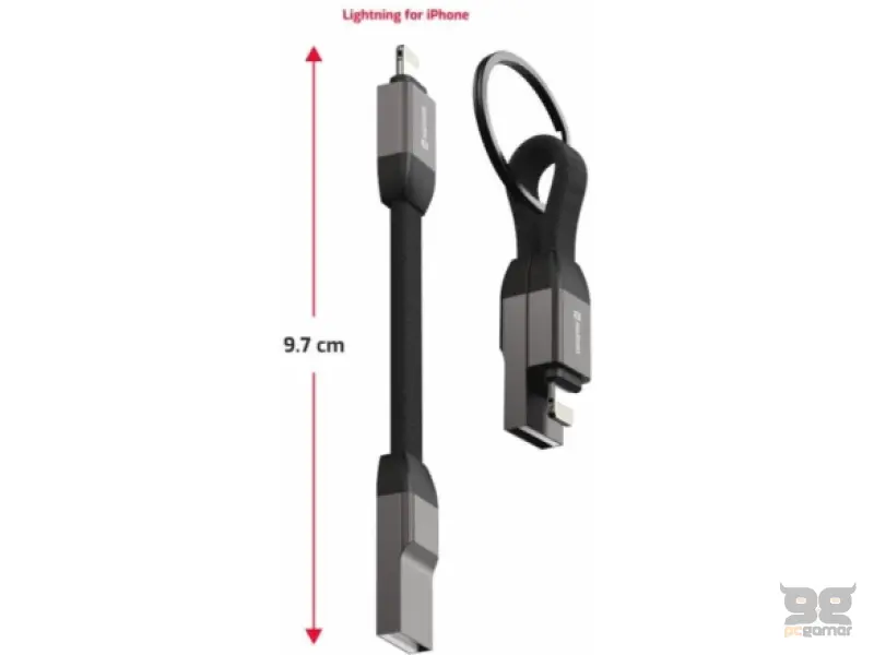 Swissten Kabl Magnetic keychain USB-A/ Lightning 9.7cm