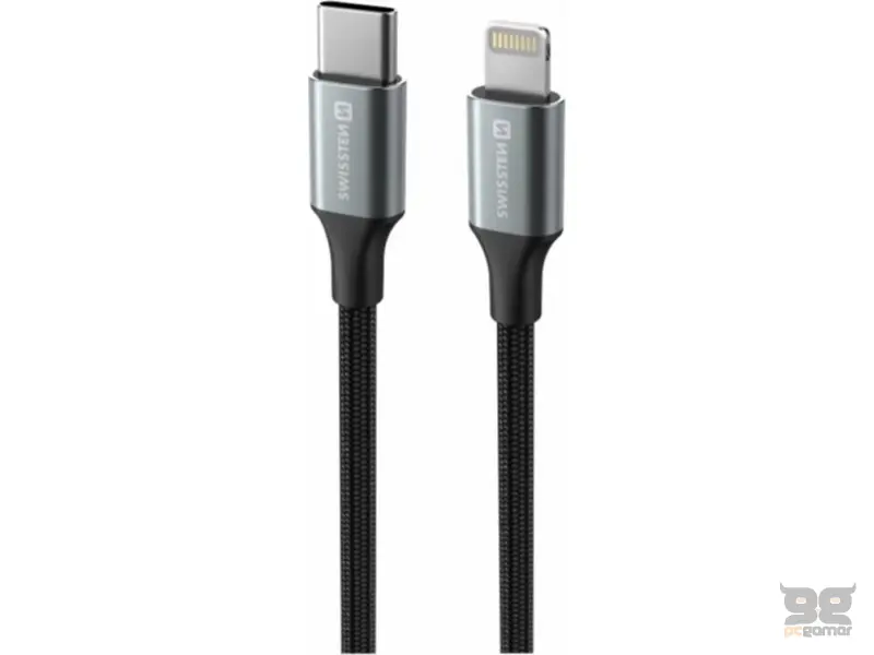Swissten Kabl textile II USB-C / Lightning 1.5m Black