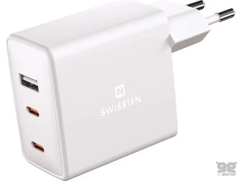 Swissten Travel Charger GaN 2x USB-C + 1x USB 70W