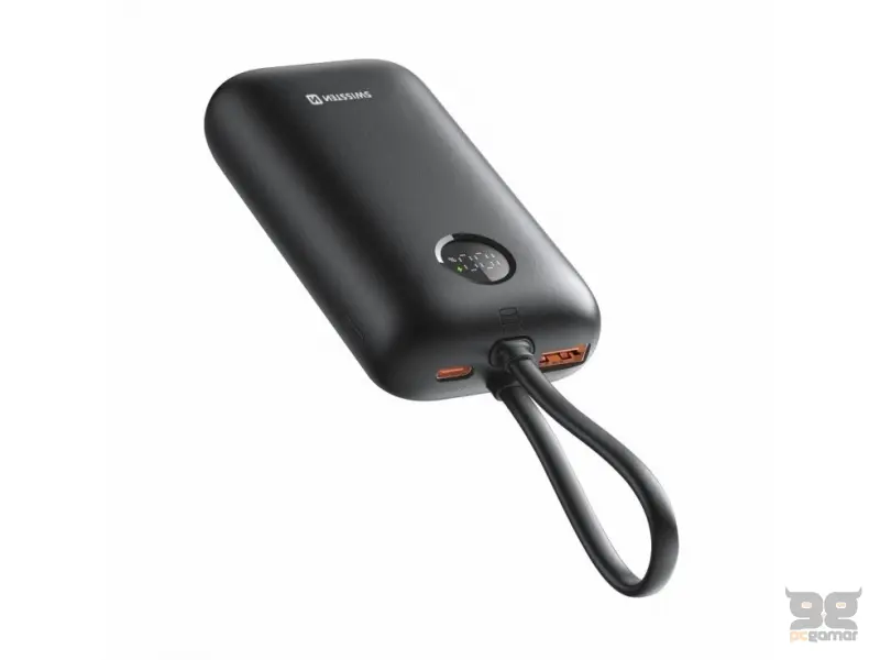 Swissten Power bank VOLTBOX 35W 10000 mAh with built-in cables USB-C, Lightning