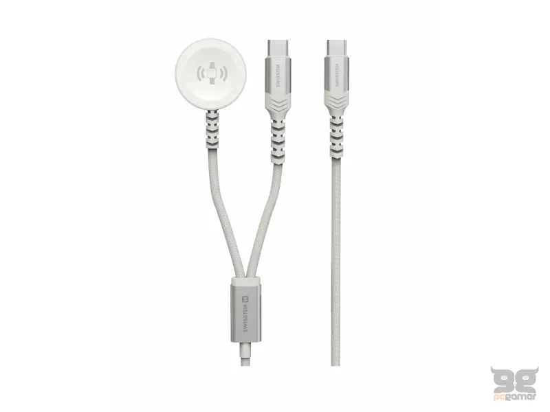 Swissten Kabl 2in1 punjač za Apple Watch i USB-C, USB-C 1.2m White