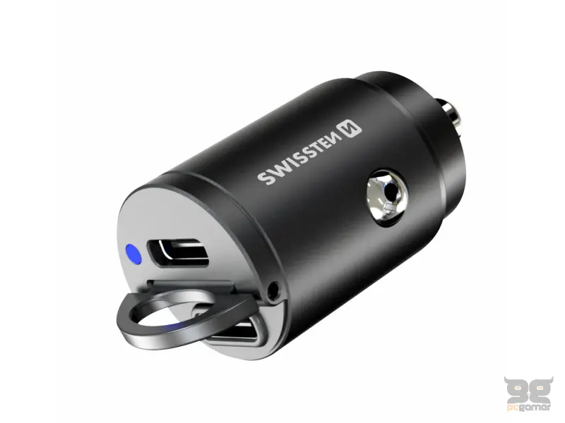 Swissten Car Adapter 2X USB-C 45W Nano Black