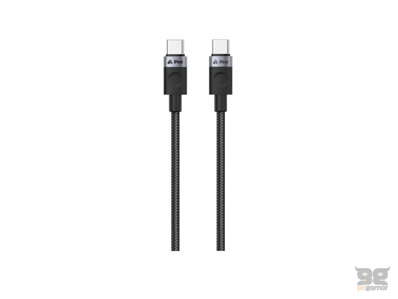 iPEAX Kabl Textile Type-C/Type-C 1m, USB 2.0 Black