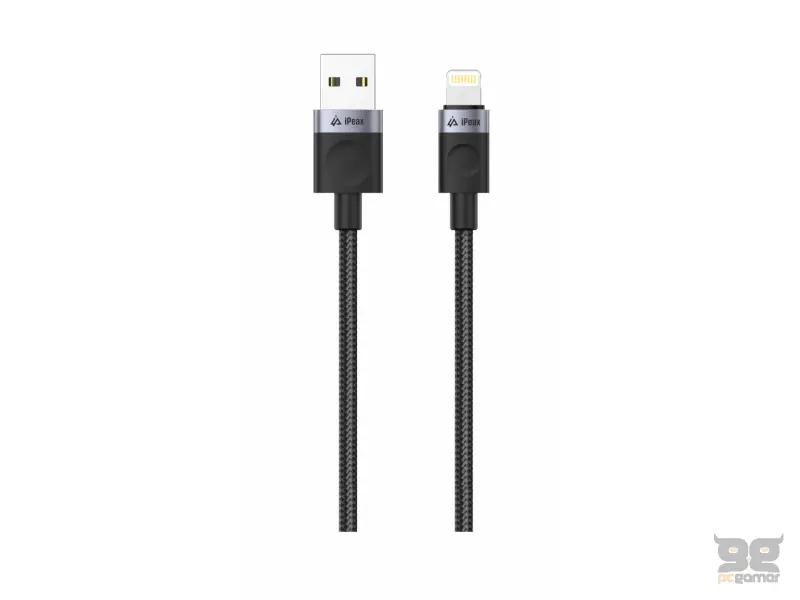 iPEAX Kabl Textile Type-A/Lightning 1m, USB 2.0 Black