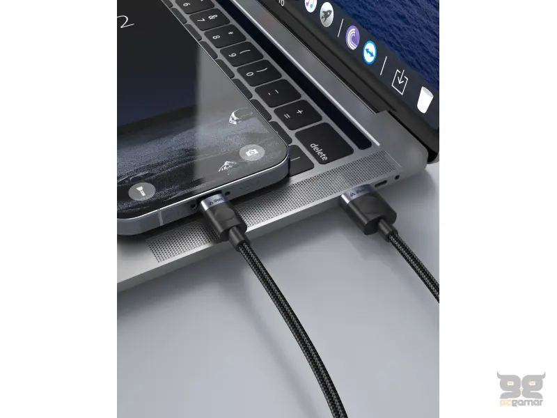 iPEAX Kabl Textile Type-A/Lightning 1m, USB 2.0 Black