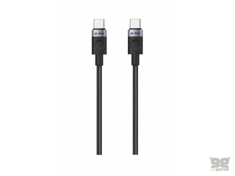 iPEAX Kabl Textile Type-C/Type-C 1.5m, USB 2.0 Black