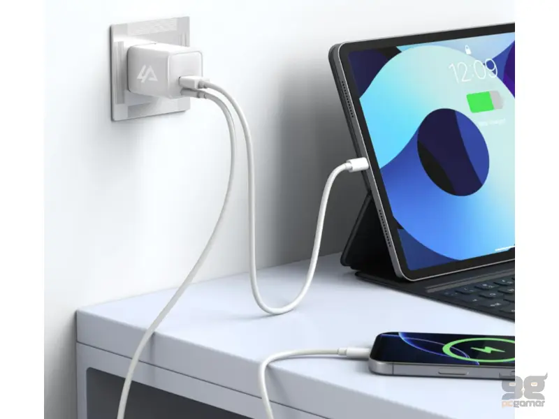 iPEAX Adapter GaN 20W (USB-C + USB-A) White