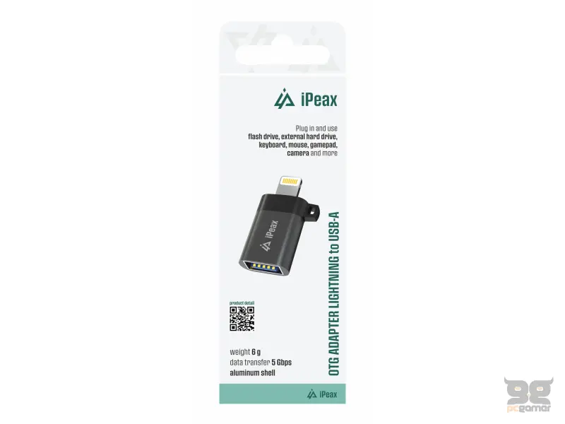iPEAX OTG Adapter Lightning (M) / USB-A (F) Black