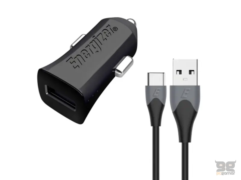 Energizer Ultimate Car Charger Quick 1USB+Cable USB-C, Black