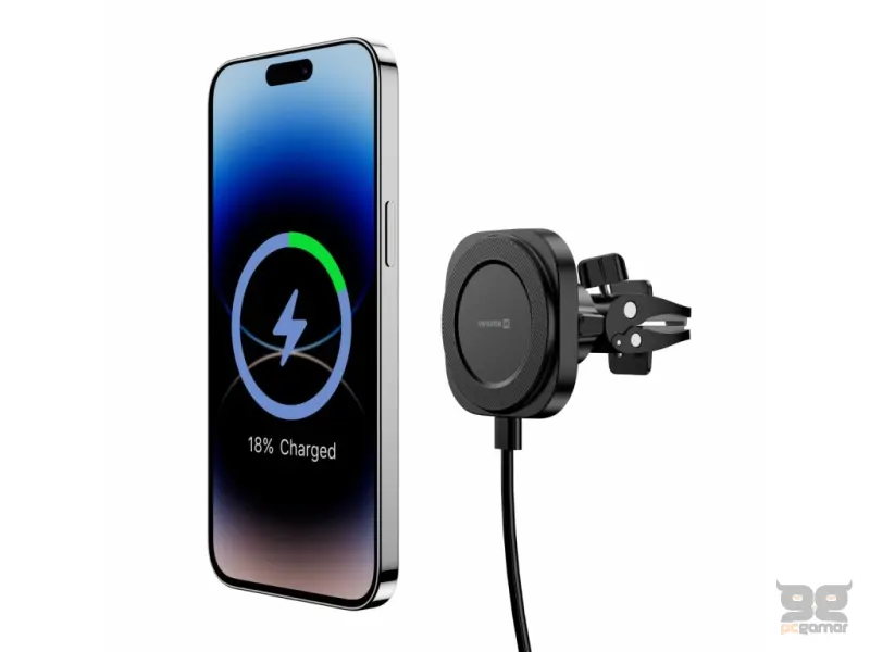 Swissten Magstick Car Holder With Wireless Charger 15W / 7,5W (MagSafe compatibile)