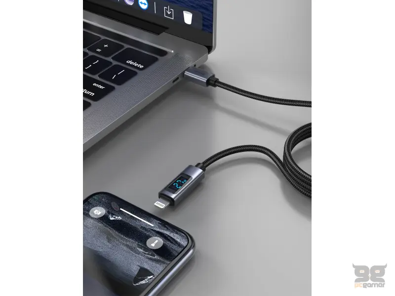 Swissten Kabl USB-C/Lightning sa LCD 1.5m