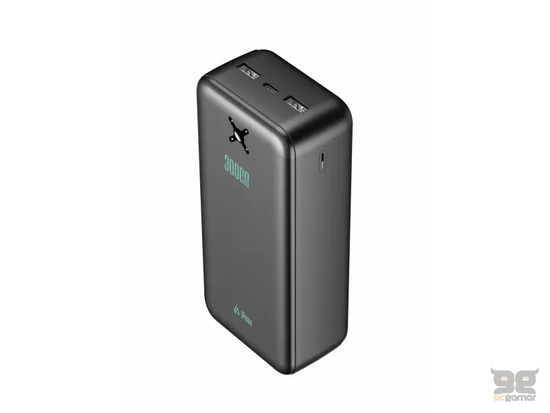 iPEAX Power bank 30000 mAh, 10.5W, 2x USB-A Black