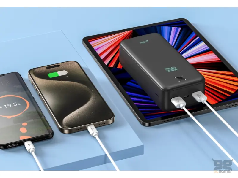 iPEAX Power bank 30000 mAh, 10.5W, 2x USB-A Black