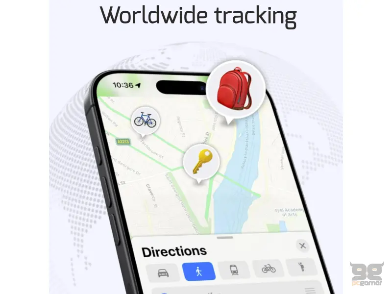 Swissten Find Tag Smart Locator With Apple Find My Function - Black
