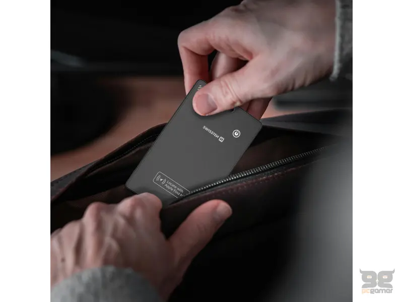 Swissten Find Card Smart Locator With Apple Find My Function - Black