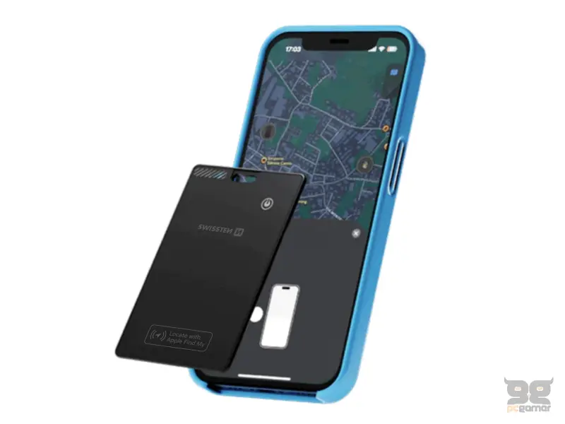 Swissten Find Card Smart Locator With Apple Find My Function - Black
