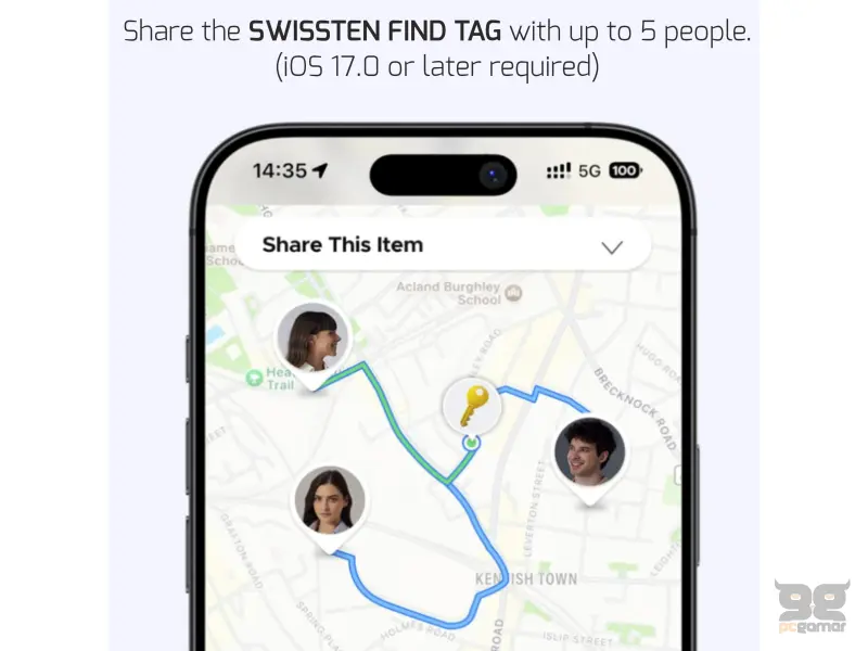 Swissten Find Tag Smart Locator With Apple Find My Function - White