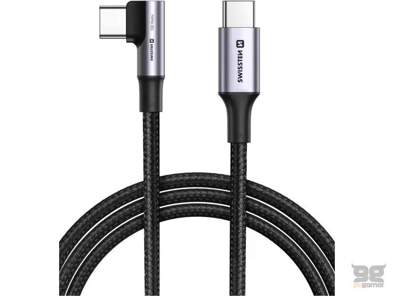 Swissten Kabl Arcade Gaming Type-C To Type-C 100W USB 2m - Black
