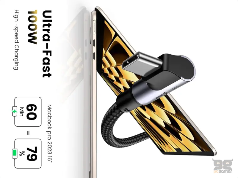 Swissten Kabl Arcade Gaming Type-C To Type-C 100W USB 2m - Black