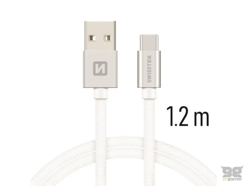 Swissten Data kabl Textile USB / USB-C 1.2m Silver
