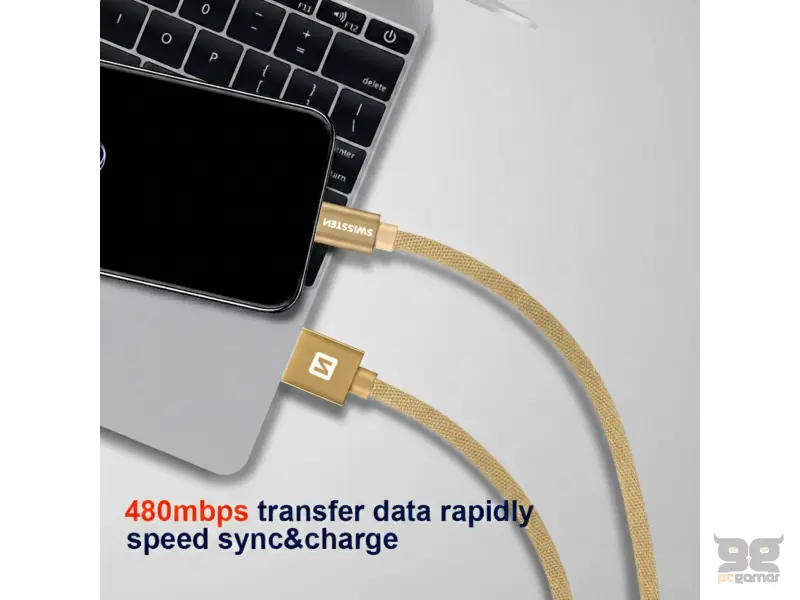Swissten Data kabl Textile USB / USB-C 1.2m Gold