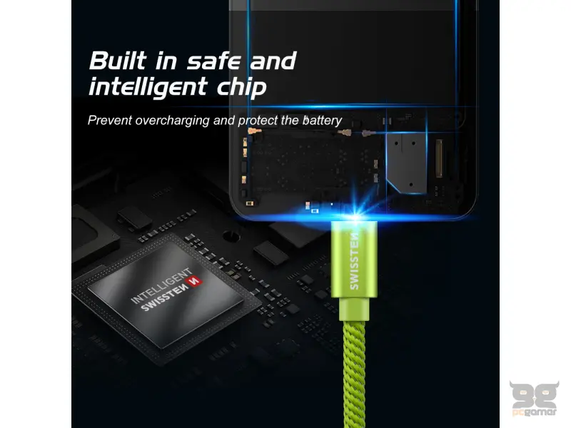 Swissten Data kabl Textile USB / USB-C 1.2m Green