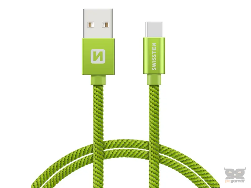 Swissten Data kabl Textile USB / USB-C 1.2m Green