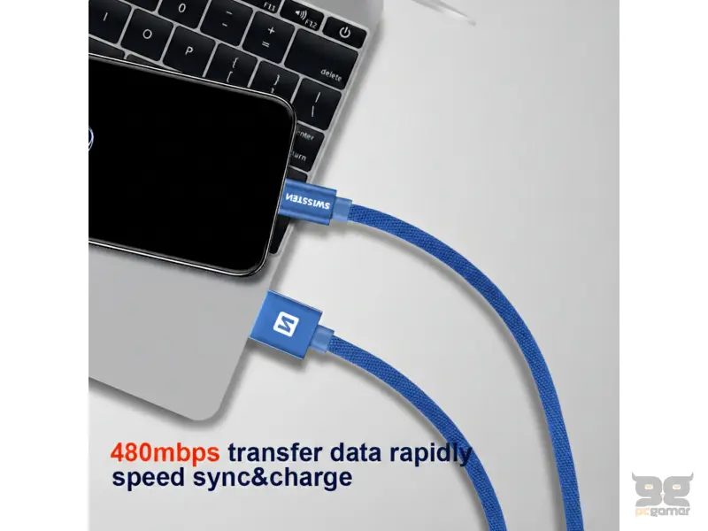 Swissten Data kabl Textile USB / USB-C 1.2m Blue