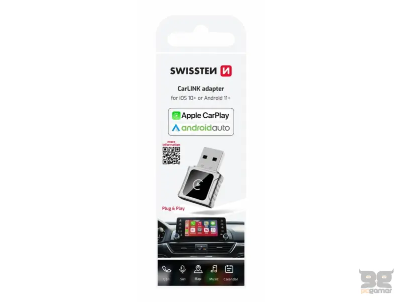 Swissten Adapter CarLink - Appe CarPlay / Android Auto (+ Adapter USB-A / USB-C)