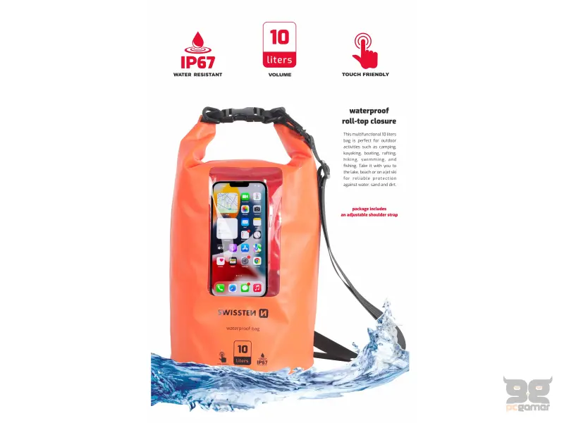 Swissten Case Waterproof 10L, Orange