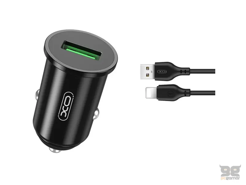 XO TZ12 Car charger 18W Lightning 1M
