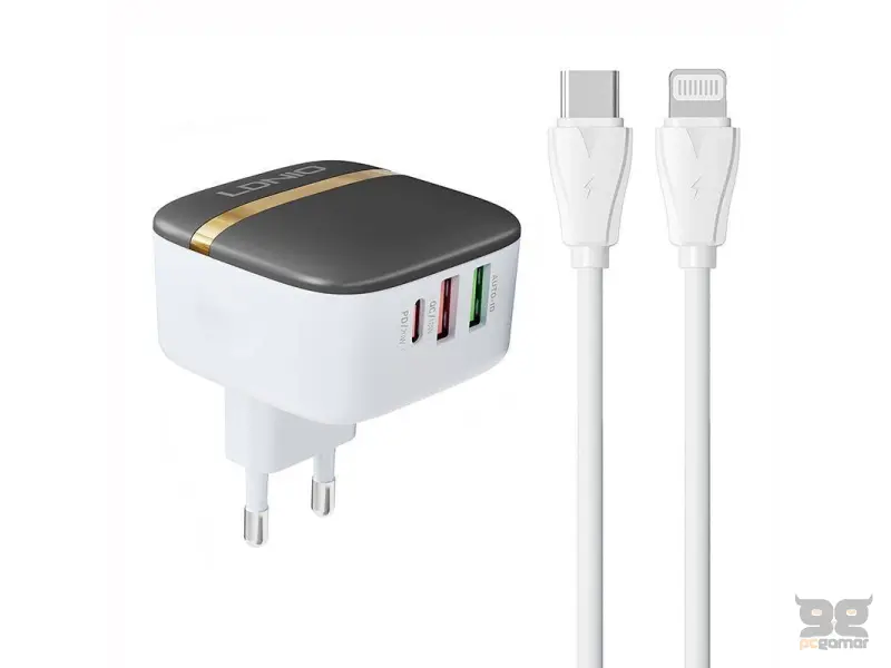 LDNIO A3513Q 32W 2*USB I 1*TIP C + KABEL IPHONE