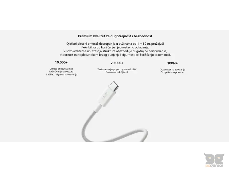 Xiaomi 6A Braided USB-C to USB-C Cable (2m)