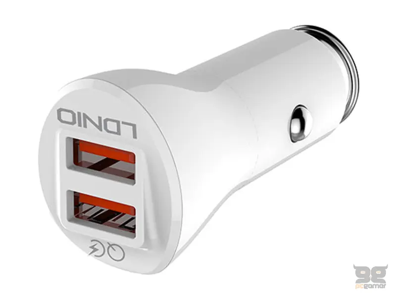 LDNIO C511Q iPhone Dual QC 3.0 Auto punjač beli 