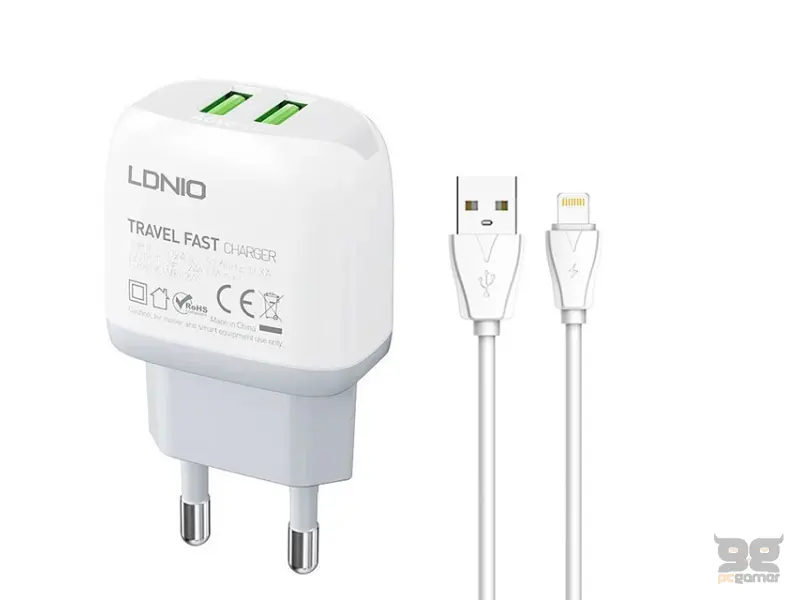 LDNIO Q229 USB/Tip C QC3.0 20W punjač + kabl iPhone 