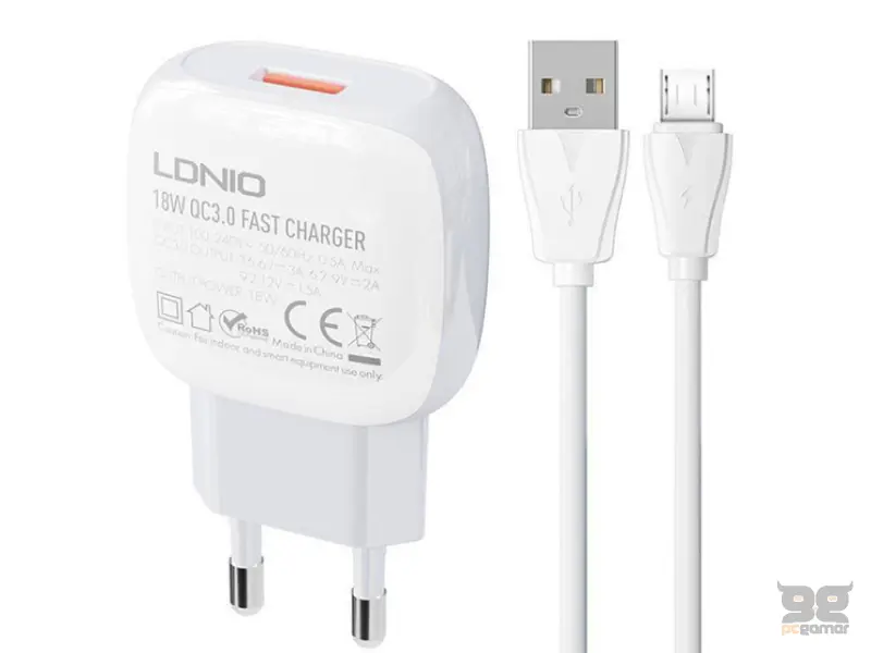 LDNIO A1306Q QC 3.0 18W punjač + kabl Micro 