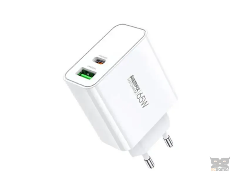 REMAX RP-U125 USB Tip C 65W PD+QC 3.0 punjač beli 