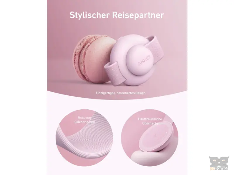 ANKER MagGo Bežični 3u1 sklopivi punjač roze 