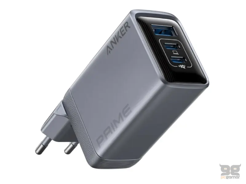 ANKER Prime 100W GaN zidni brzi punjač, 3-porta (2x USB-C i 1x USB-A) srebrni 