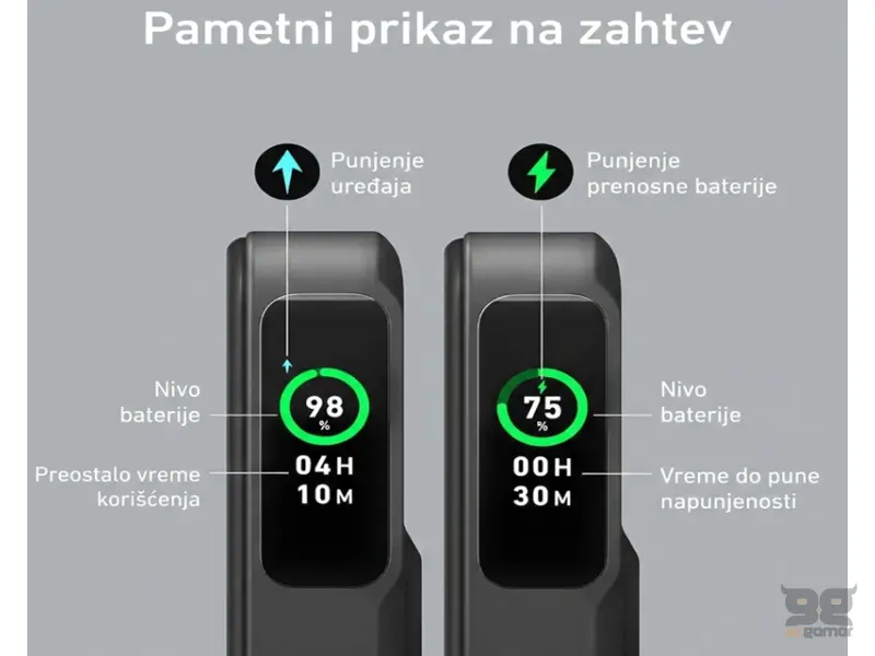 ANKER MagGo 10000mAh, 27W, bežični power bank, crni 