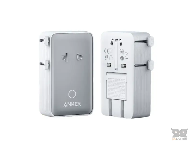 ANKER Nano 20W putni zidni punjač 5-portova (2x USB-A, 2x USB-C, utičnica EU na US, UK, AU i EU), beli 
