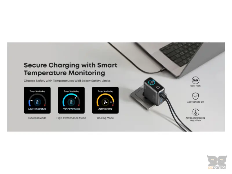 ANKER 140W zidni punjač 4-porta (3x USB-C, 1x USB-A) sa USB-C M/M pletenim kablom, tamno sivi 