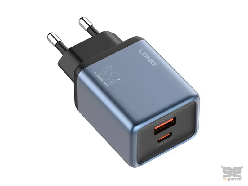 LDNIO Q12 45W USB-A/USB Tip-C punjač crni 