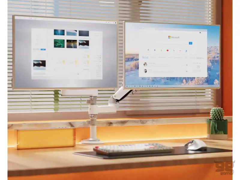 NORTH BAYOU H180 stoni nosač za dva monitora beli 17-27 inča 