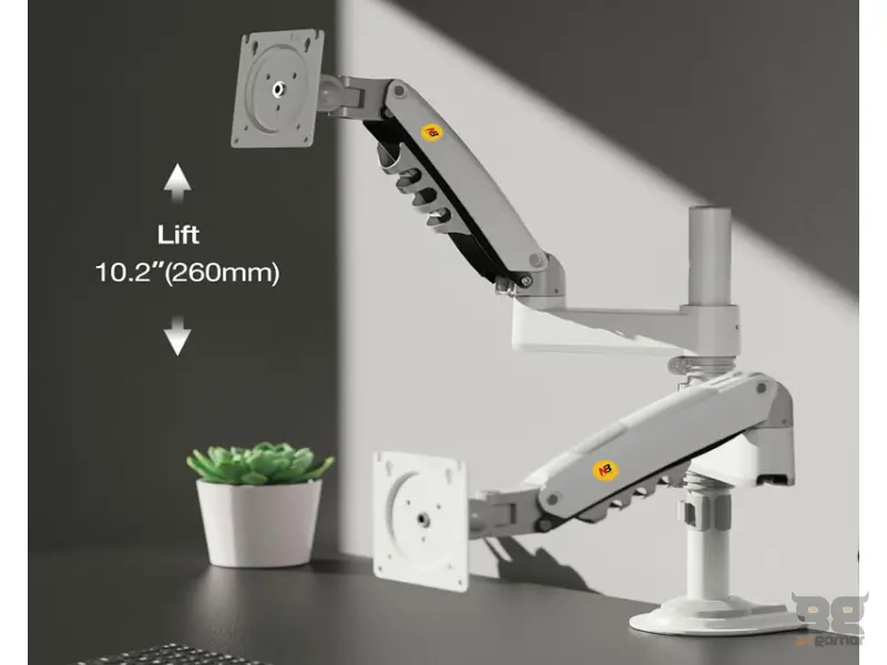 NORTH BAYOU H180 stoni nosač za dva monitora beli 17-27 inča 